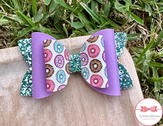 PURPLE DONUTS BOW