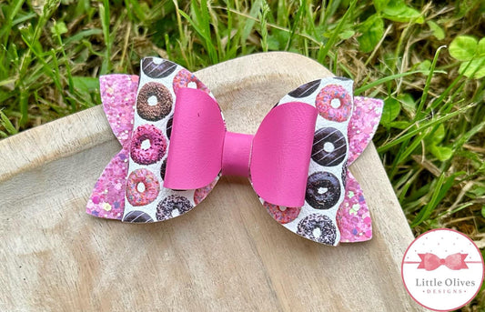 DONUTS BOW (WHITE/PINK)