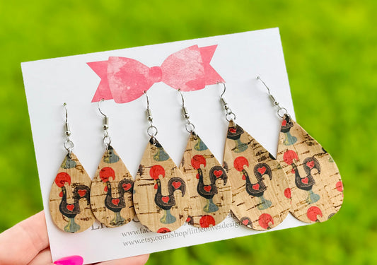 GALO DE BARCELO ROOSTER CORK EARRINGS