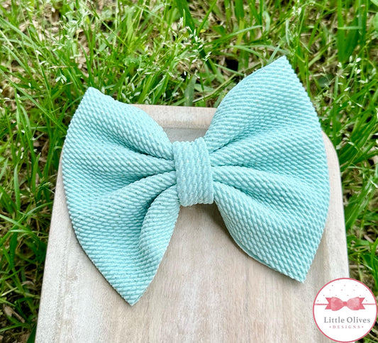 AQUA SHIMMER BOW OR SCRUNCHIE