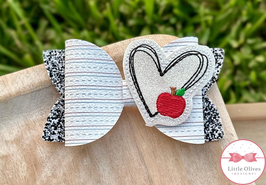 APPLE HEART BOW