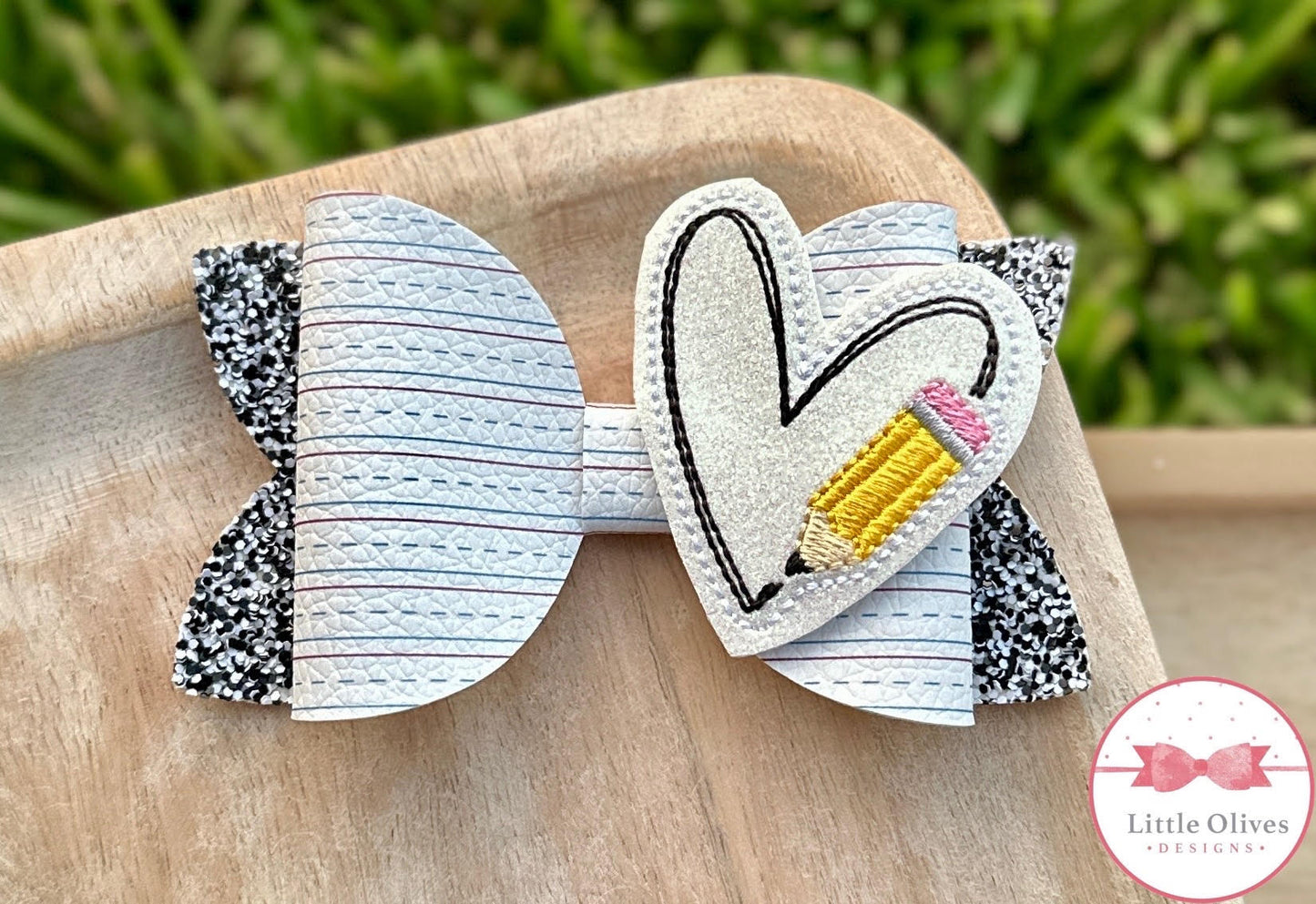 PENCIL HEART BOW