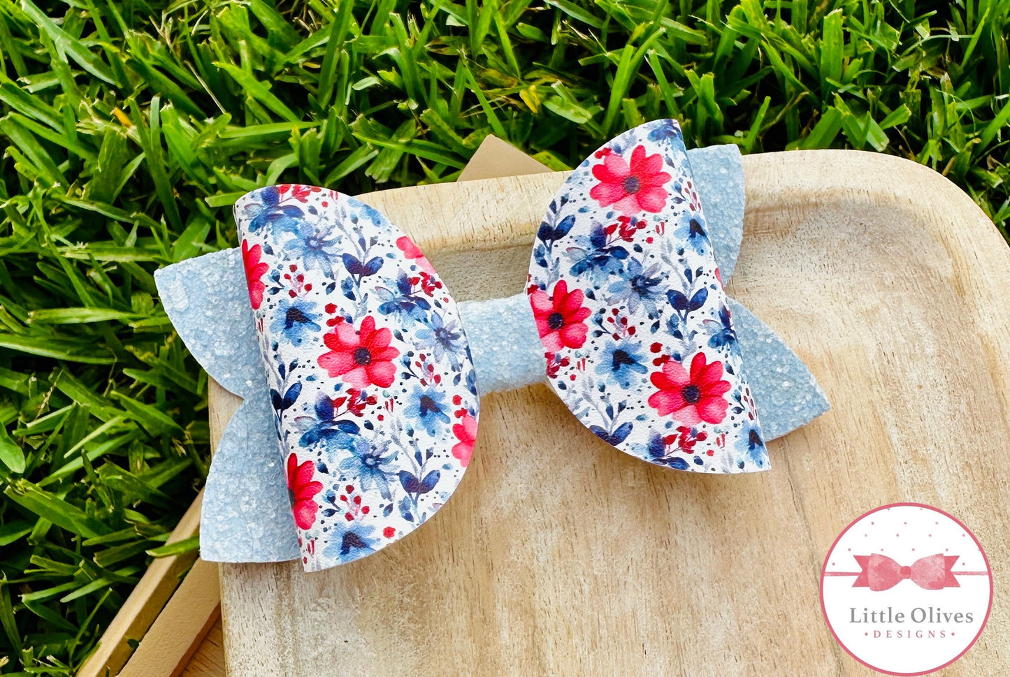 NEW PATRIOTIC FLORAL BOW