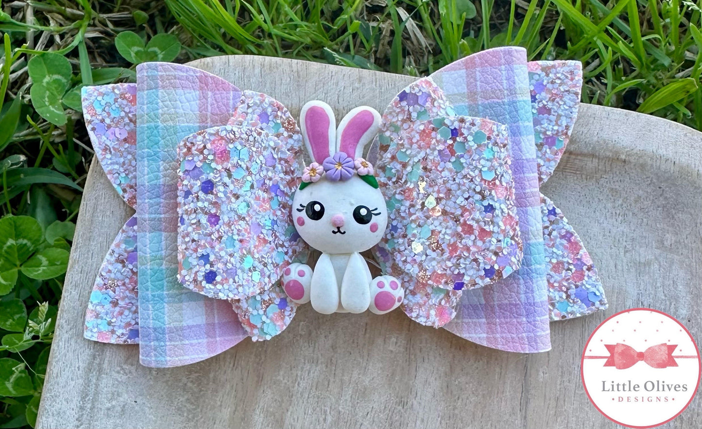 FLORAL BUNNY CLAY BOW