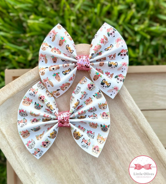 FLORAL PETS PINCH BOW