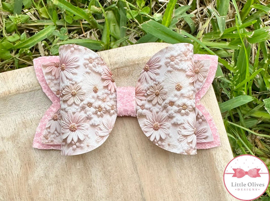 PINK DAISIES BOW