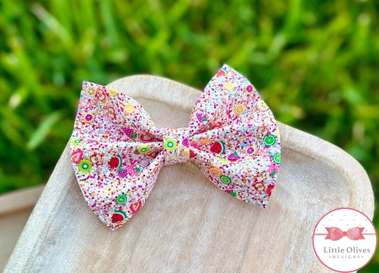 FRUIT GLITTER PINCH BOW