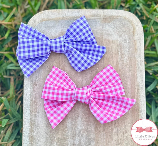 SPRING GINGHAM SMALL SOPHIE BOW