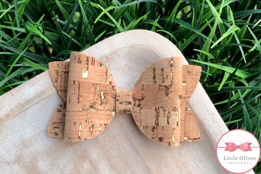 NATURAL CORK W/GOLD BOW