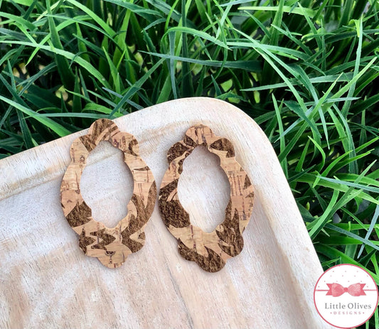 GOLD LEAF FANCY CORK EARRINGS