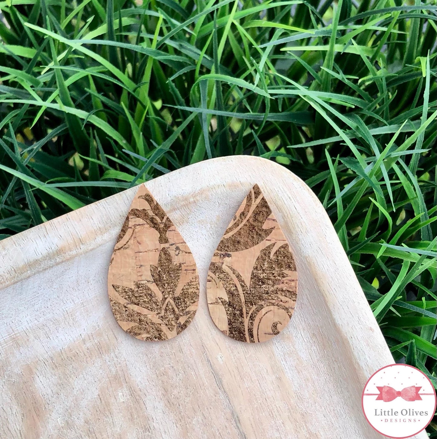 GOLD LEAF CORK EARRINGS