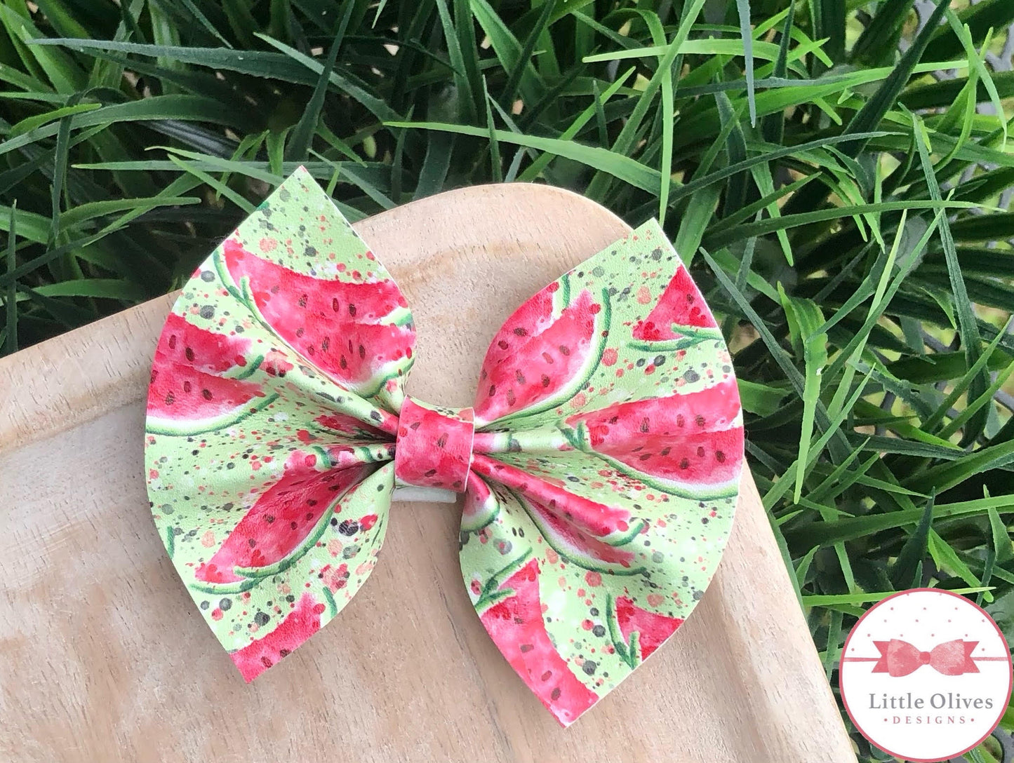 WATERMELON PINCH BOW - GREEN