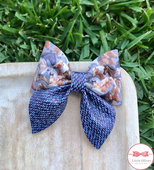 DENIM HORSES SAILOR BOW - SALE