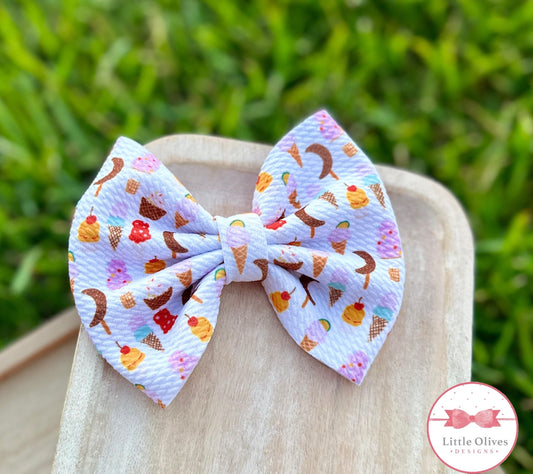 ICE CREAM FABRIC BOW