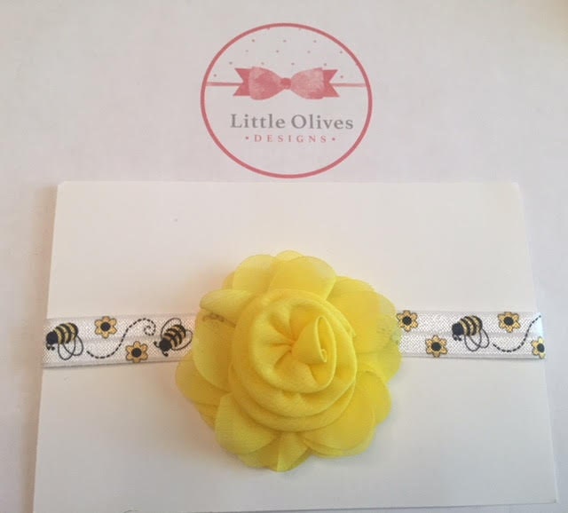 yellow chiffon rose with bee headband