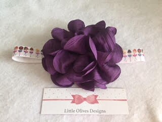 large crinkle chiffon flower with dancer headband