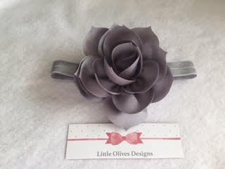 gray lotus flower headband