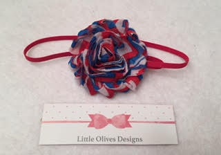 4th of July - red white and blue chevron with skinny red headband