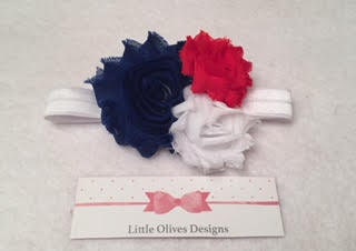 4th of July - red white and blue with white headband