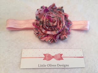 multi colored pink flower with light pink headband