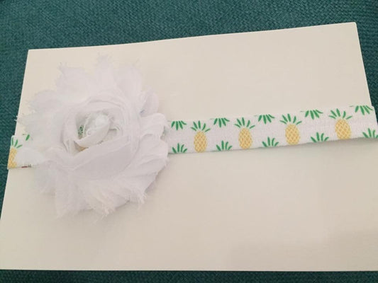white flower with pineapple headband
