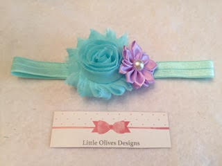 aqua and lavender headband