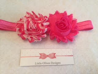 hot pink and chevron elastic headband