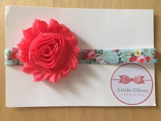 pink and blue floral headband