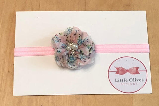 pink floral headband