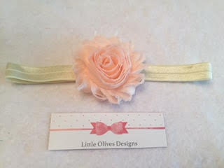 peach and ivory - cream headband