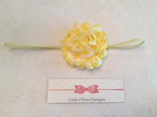 yellow and white chevron skinny elastic headband