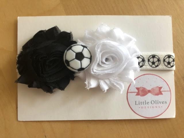 black and white soccer headband