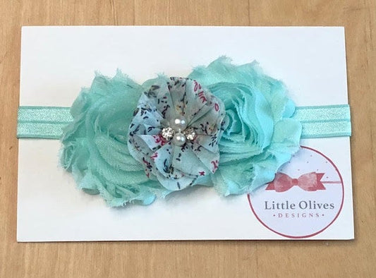 aqua flower headband