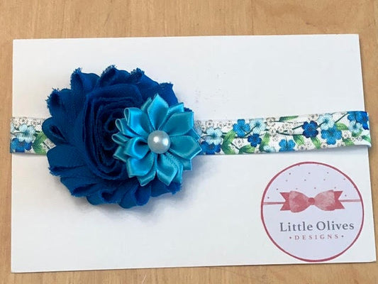 blue floral headband