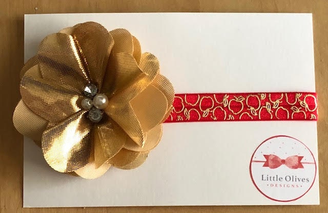 Poison Apple red and gold headband
