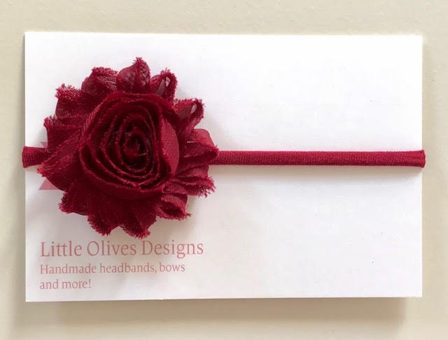 Burgundy nylon headband