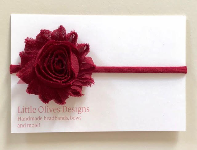 Burgundy nylon headband