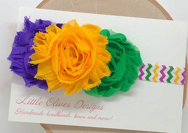Mardi Gras chevron headband