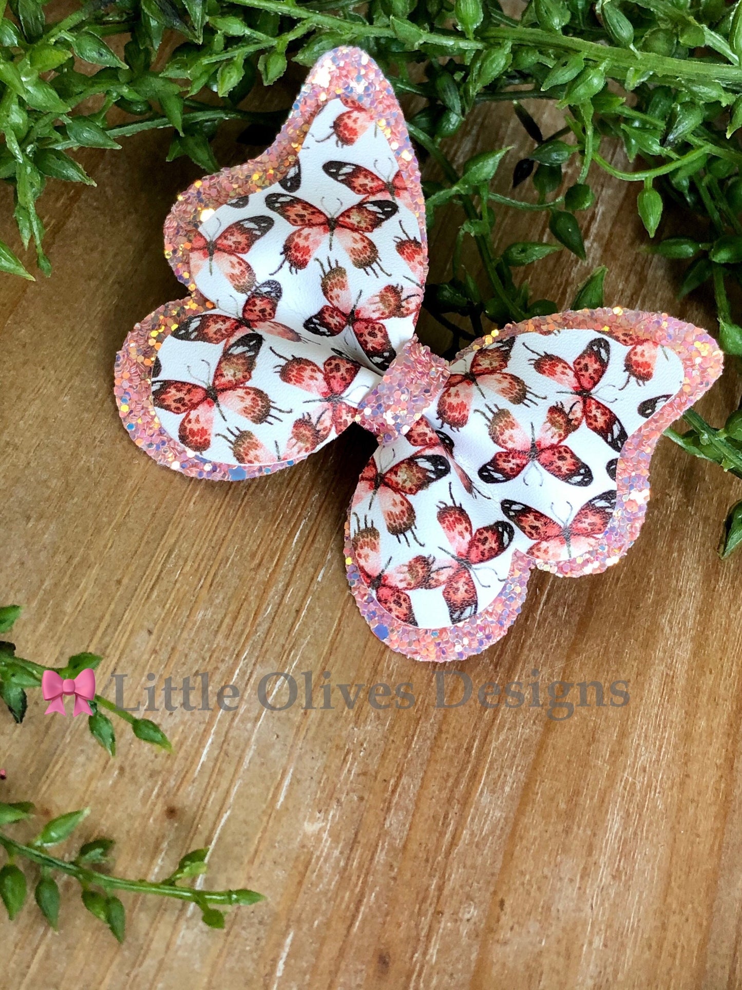 Monarch butterfly hair bow