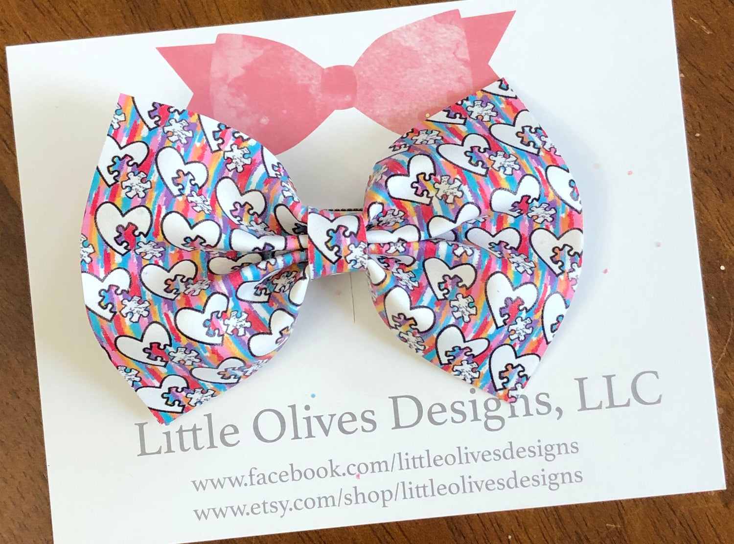 Autism awareness hair bow - puzzle piece hair bow