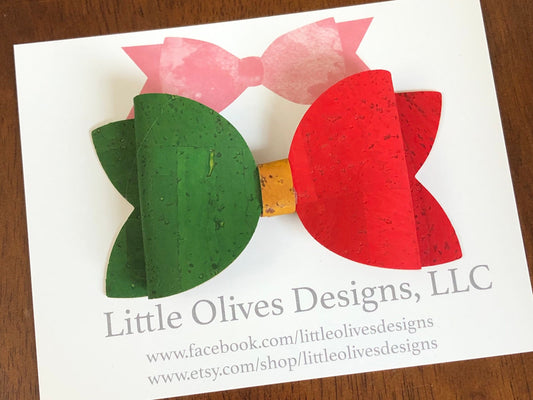 Portugal flag themed cork hairbow - headband