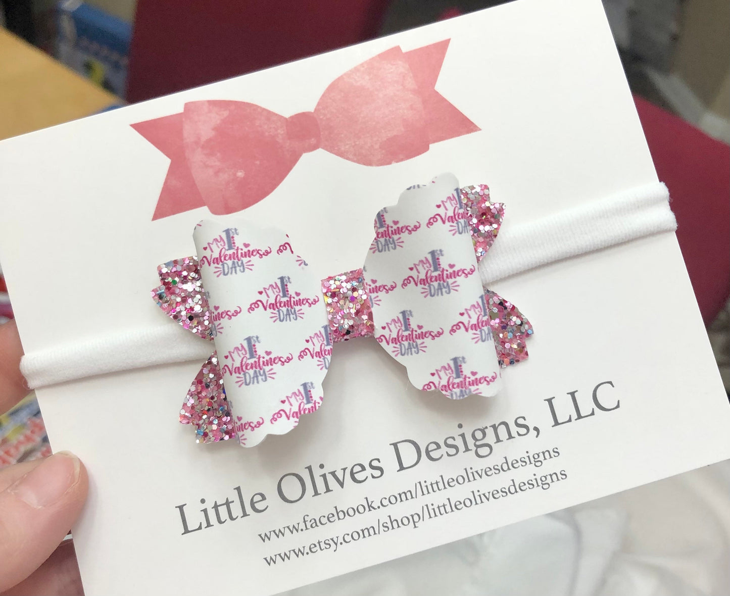 My first Valentine’s Day hairbow - my first Valentine’s Day headband