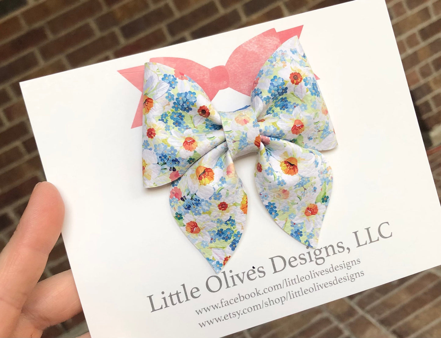 Daffodil hair bow - Easter hair bow - spring hair bow
