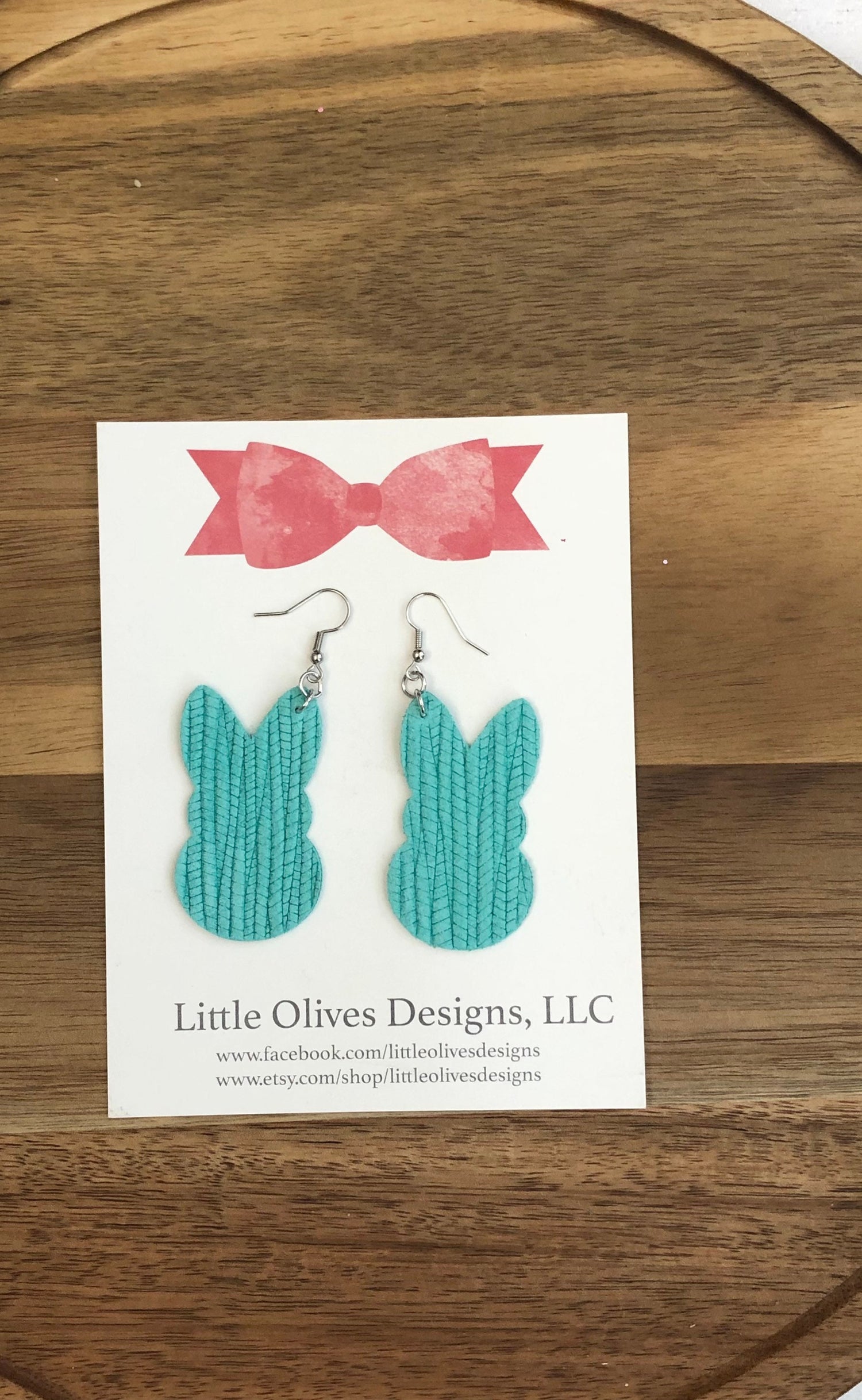 Bunny genuine leather earrings