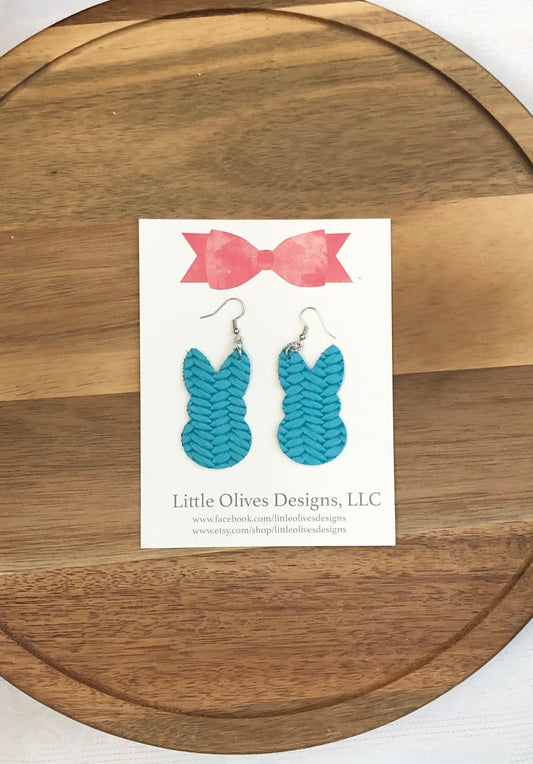 Bunny genuine leather earrings