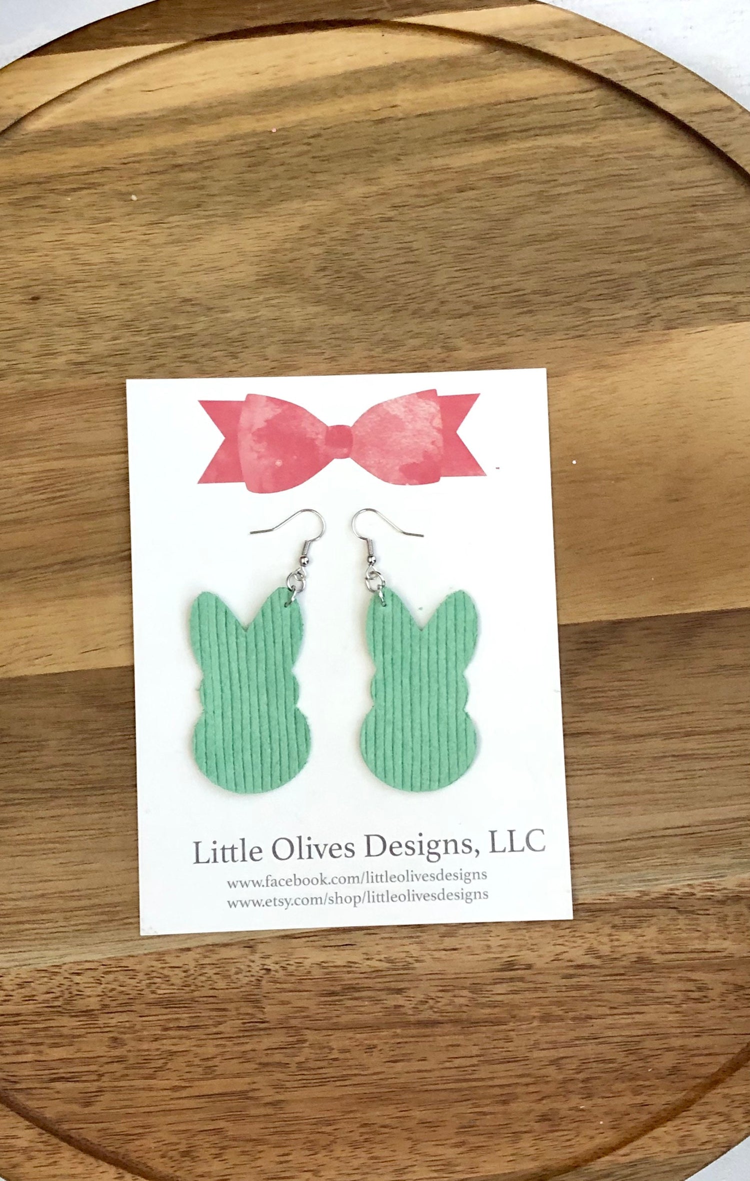 Bunny genuine leather earrings