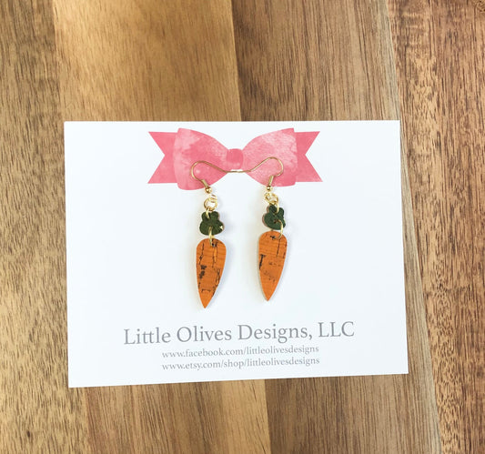 Carrot cork earrings