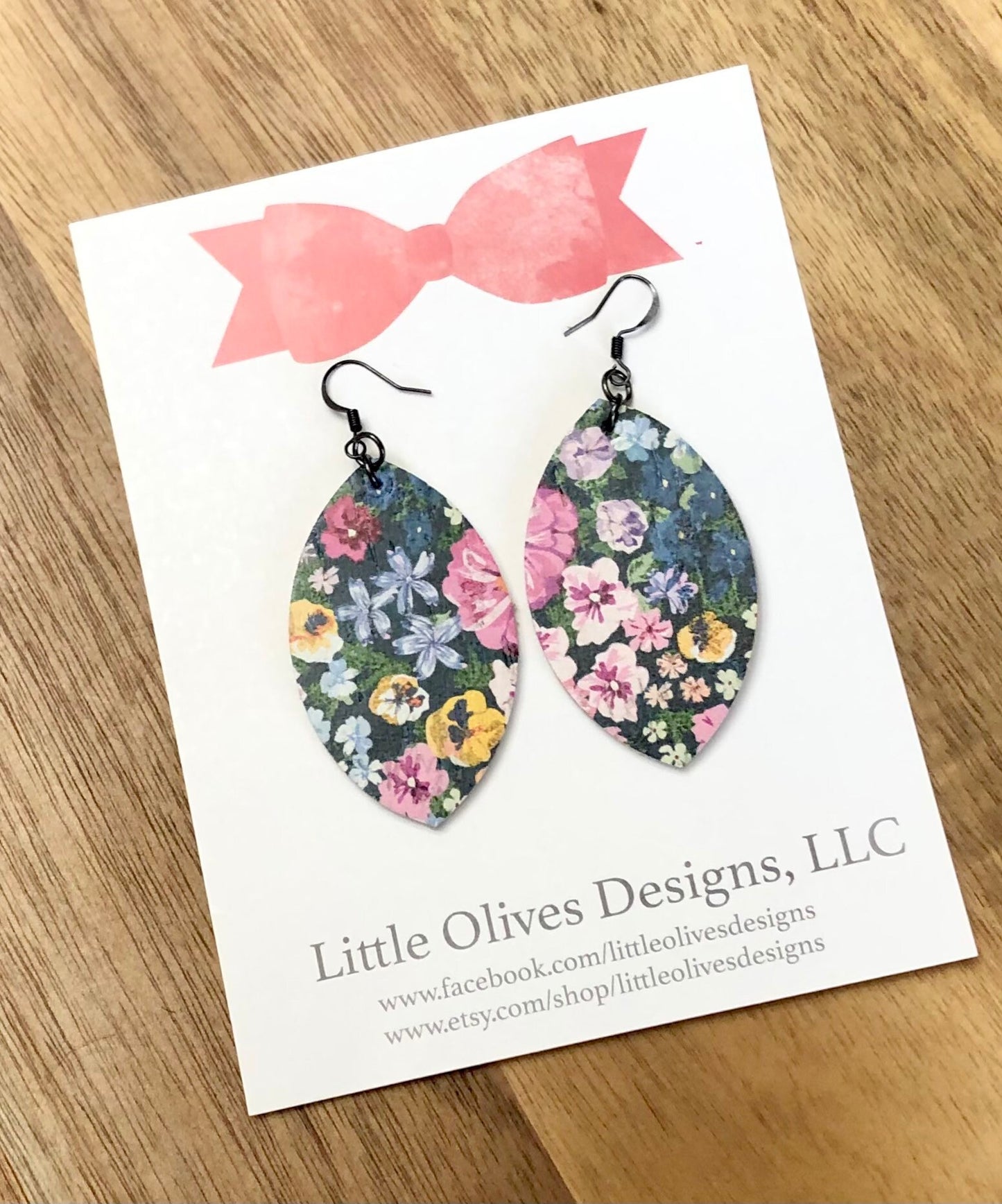 Field of flowers cork earrings