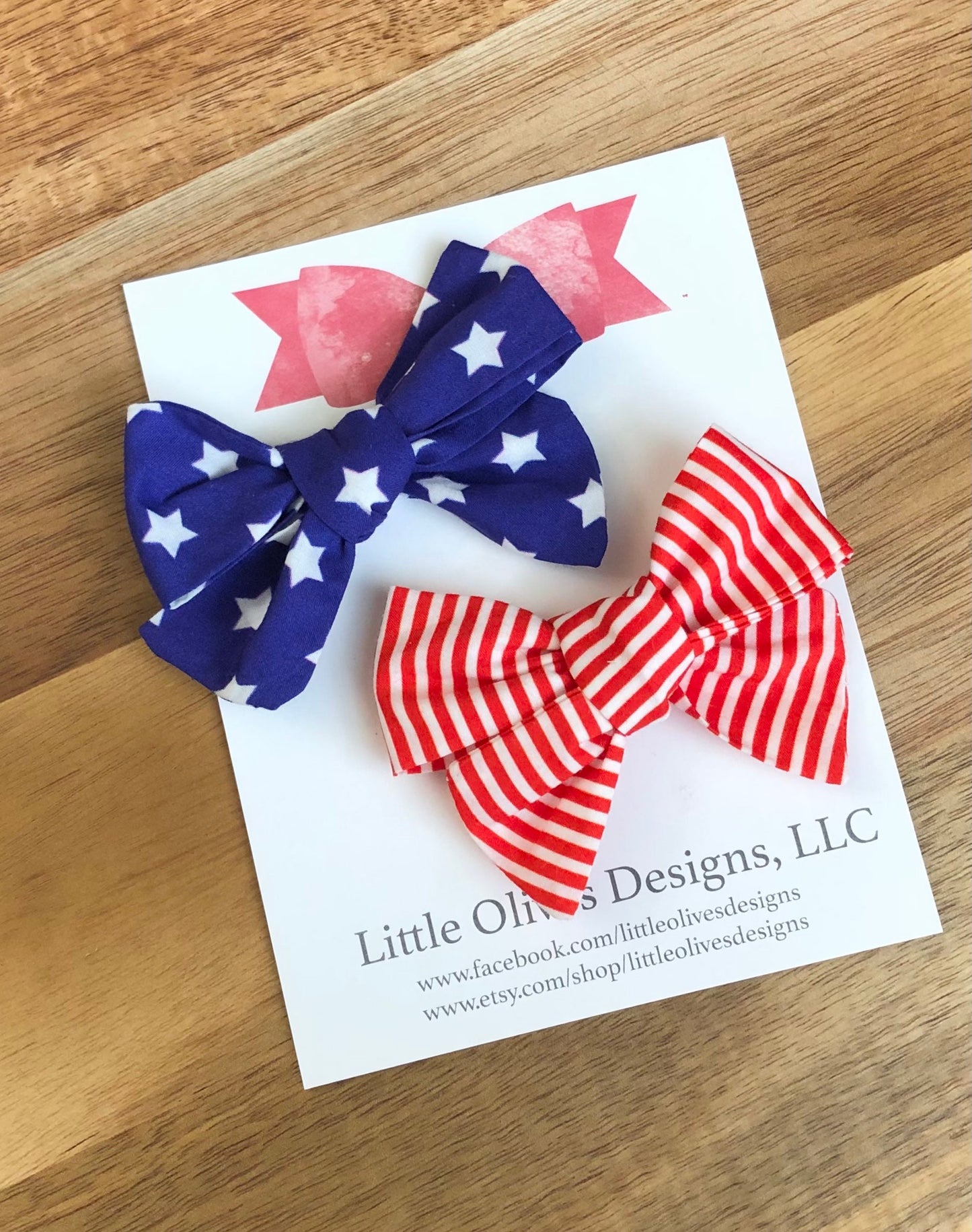 Stars and Stripes cotton piggy bow set