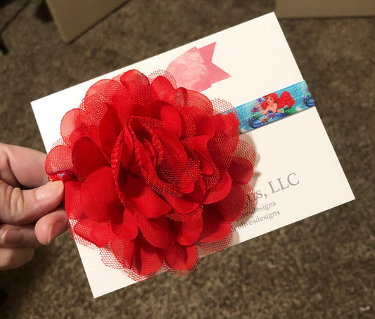 Red hair mermaid headband